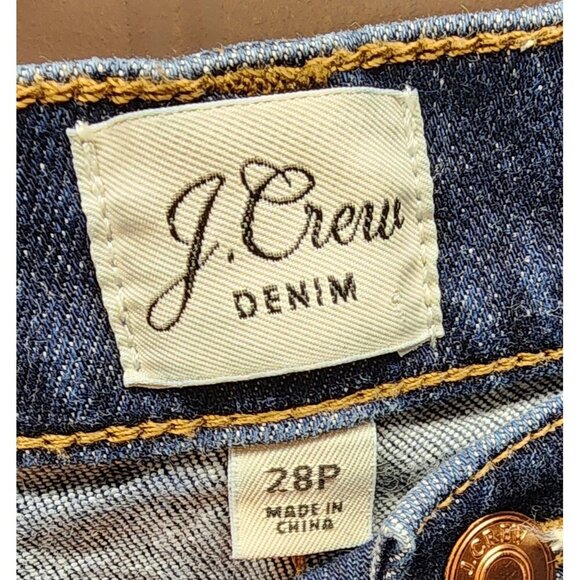 J.Crew Womens Denim Blue cropped Jeans Mid-Rise Straight-Leg Size 28P - Picture 4 of 9